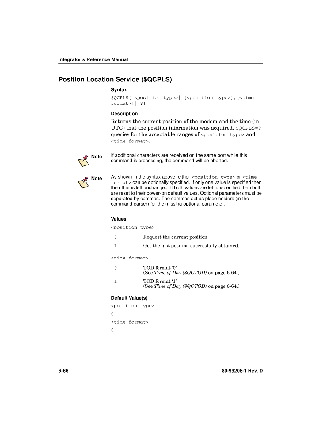 Qualcomm GSP-1620 specifications Position Location Service $QCPLS, Integrator’s Reference Manual 