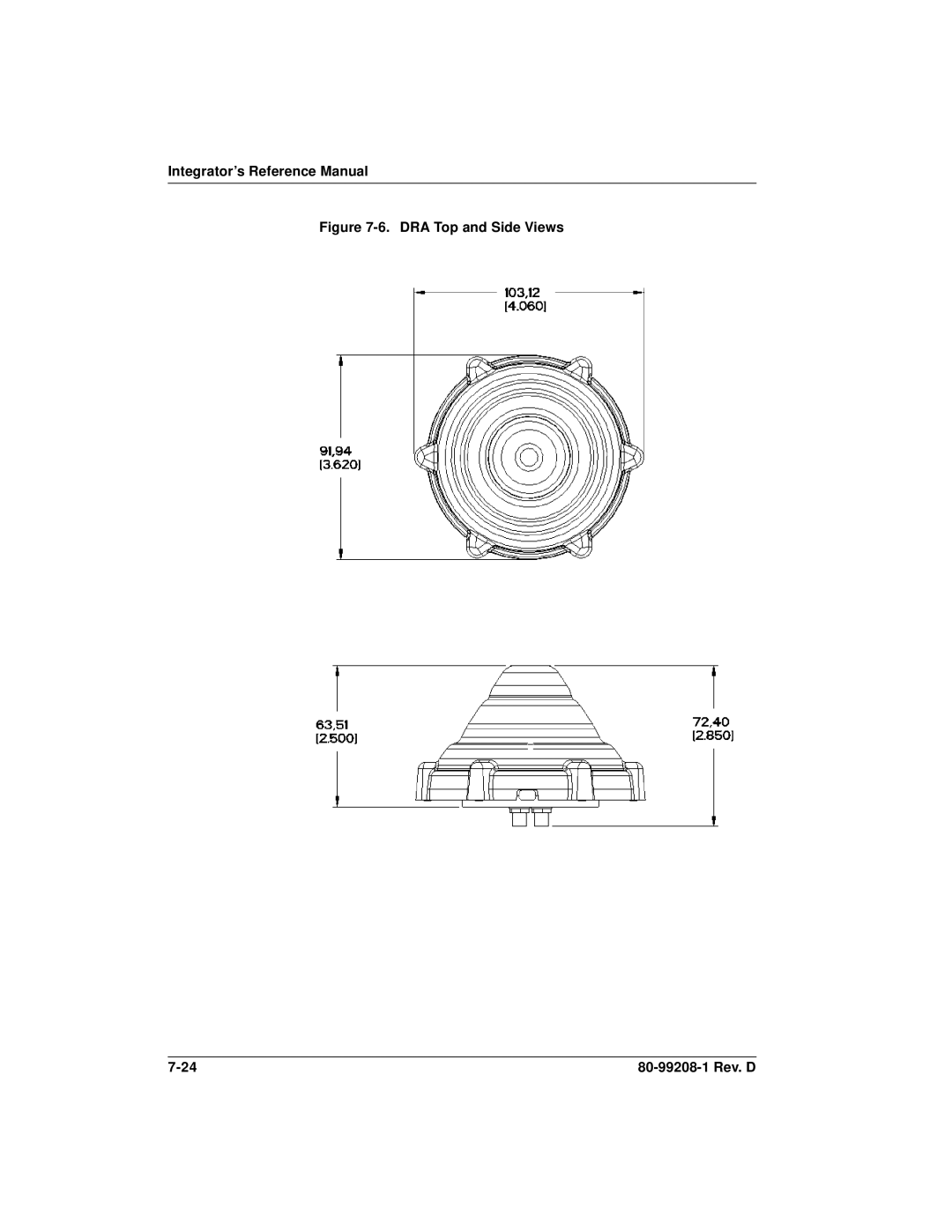 Qualcomm GSP-1620 specifications DRA Top and Side Views 