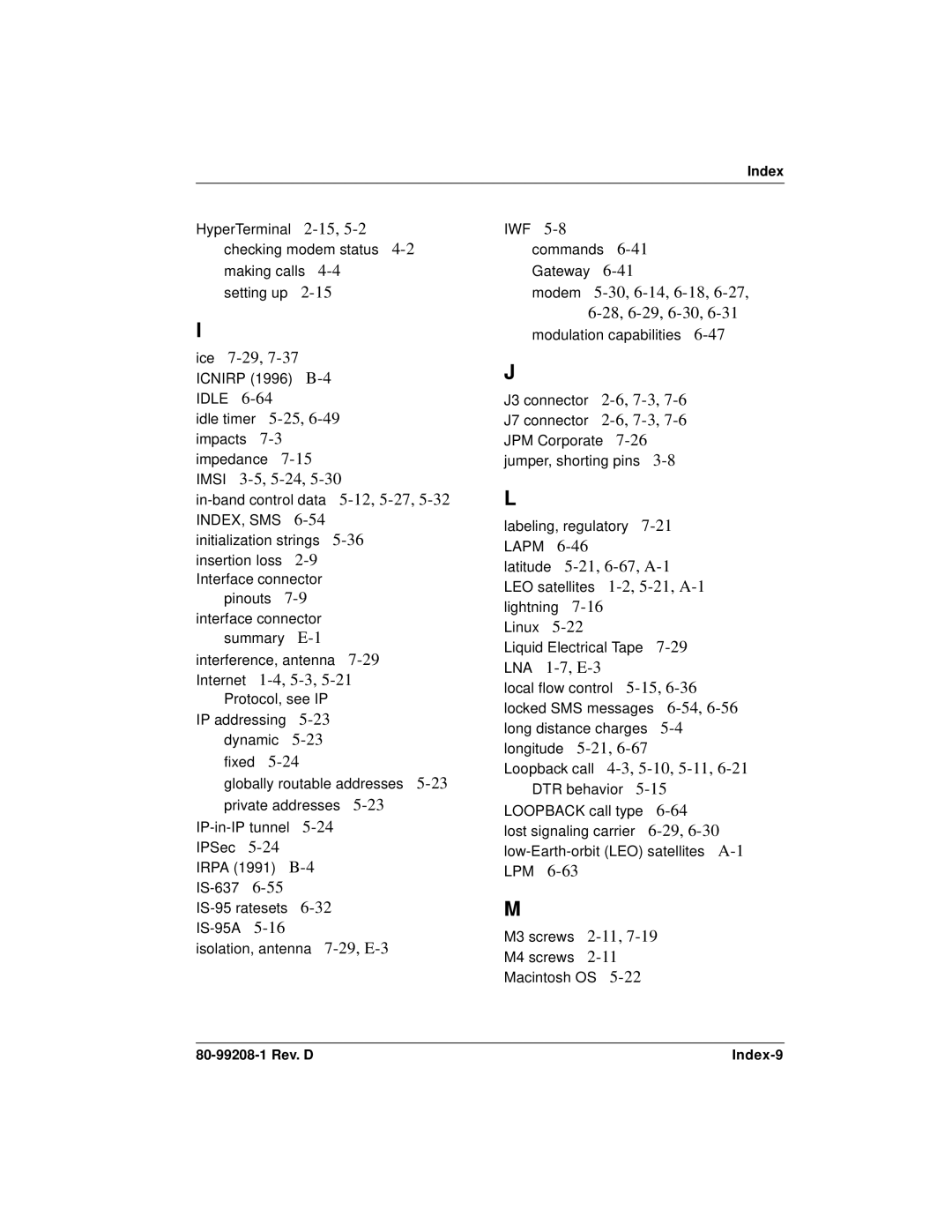 Qualcomm GSP-1620 Ice 7-29, 5-24, 12, 5-27, Modem 5-30, 6-14, 6-18, 6-27, 6-28, 6-29, 6-30, 21, 6-67, A-1, E-3 