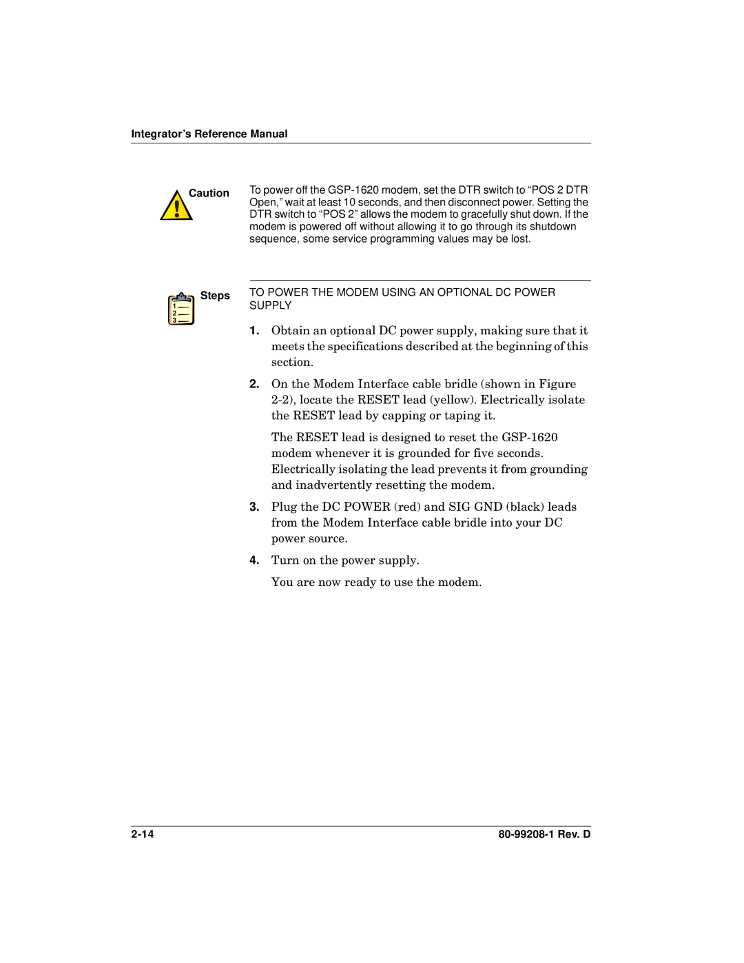 Qualcomm GSP-1620 specifications Integrator’s Reference Manual Steps 