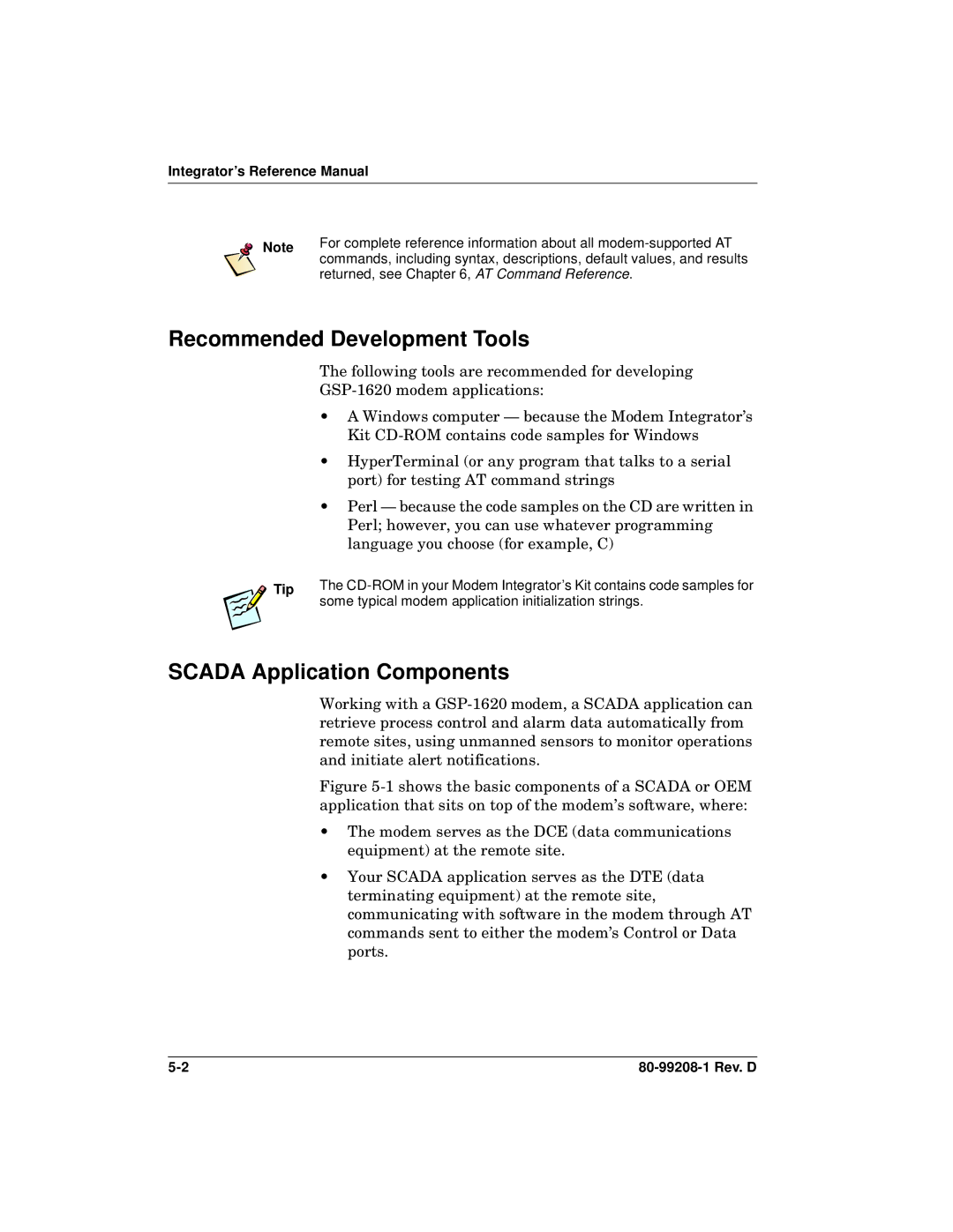 Qualcomm GSP-1620 specifications Recommended Development Tools, Scada Application Components 