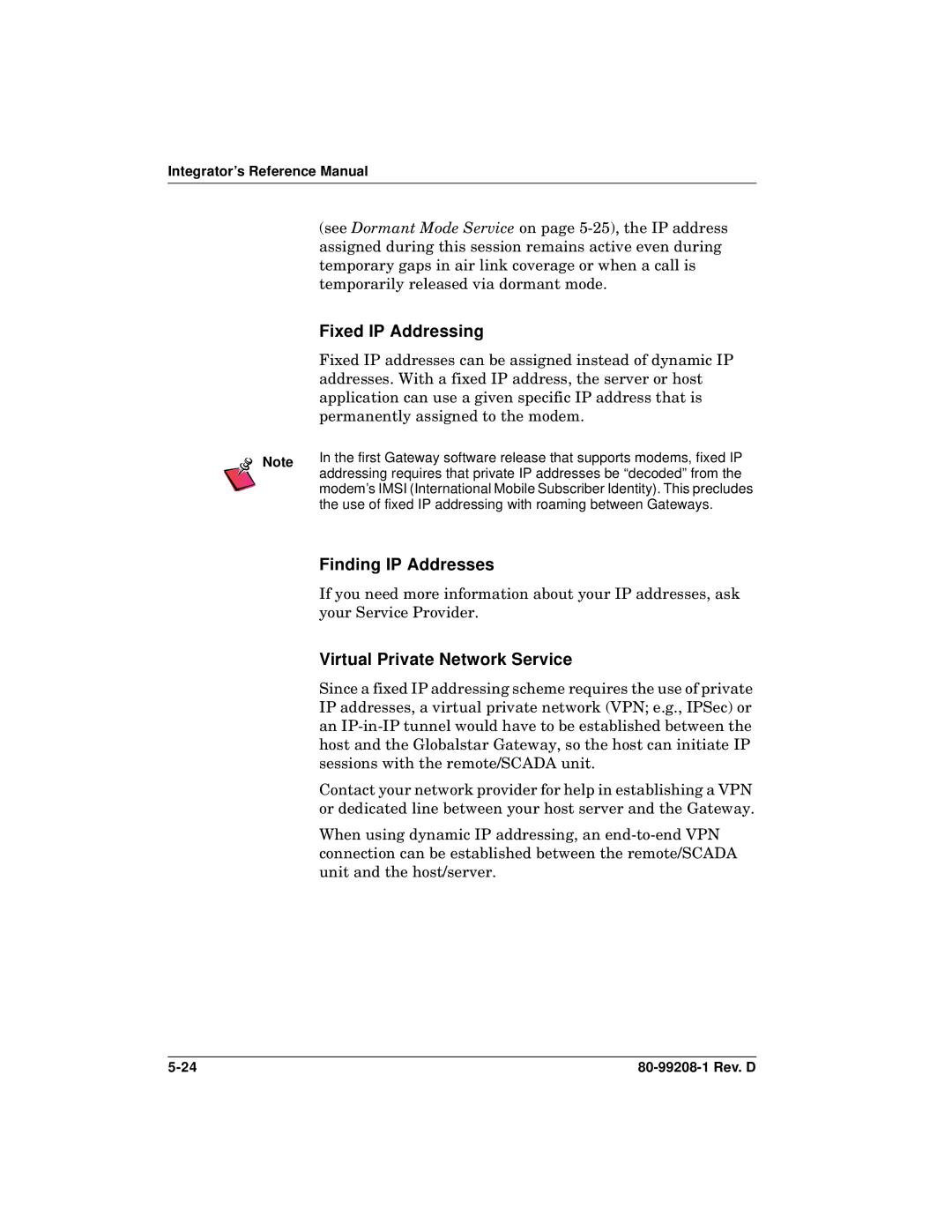 Qualcomm GSP-1620 specifications Fixed IP Addressing, Finding IP Addresses, Virtual Private Network Service 