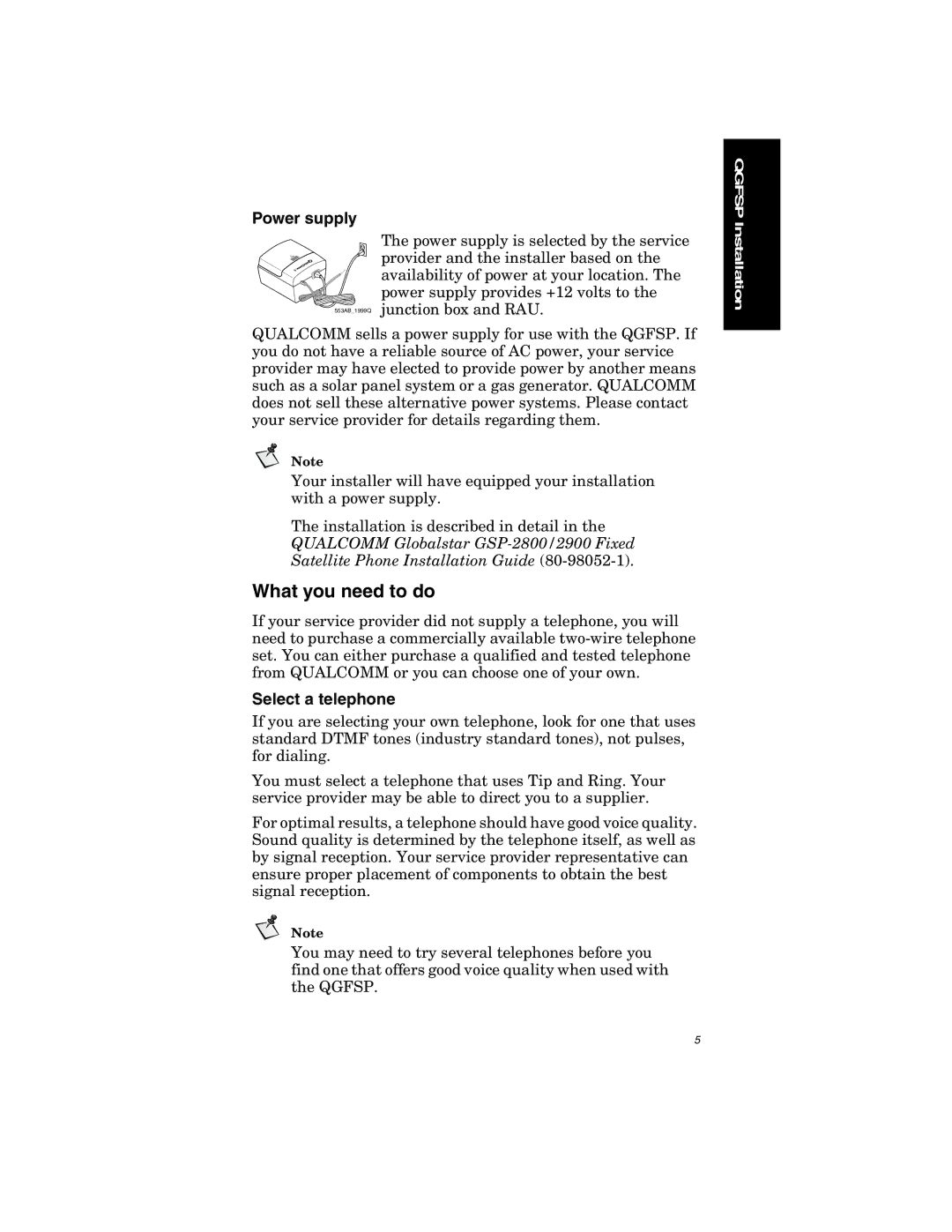 Qualcomm GSP-2800, GSP-2900 manual What you need to do, Power supply 