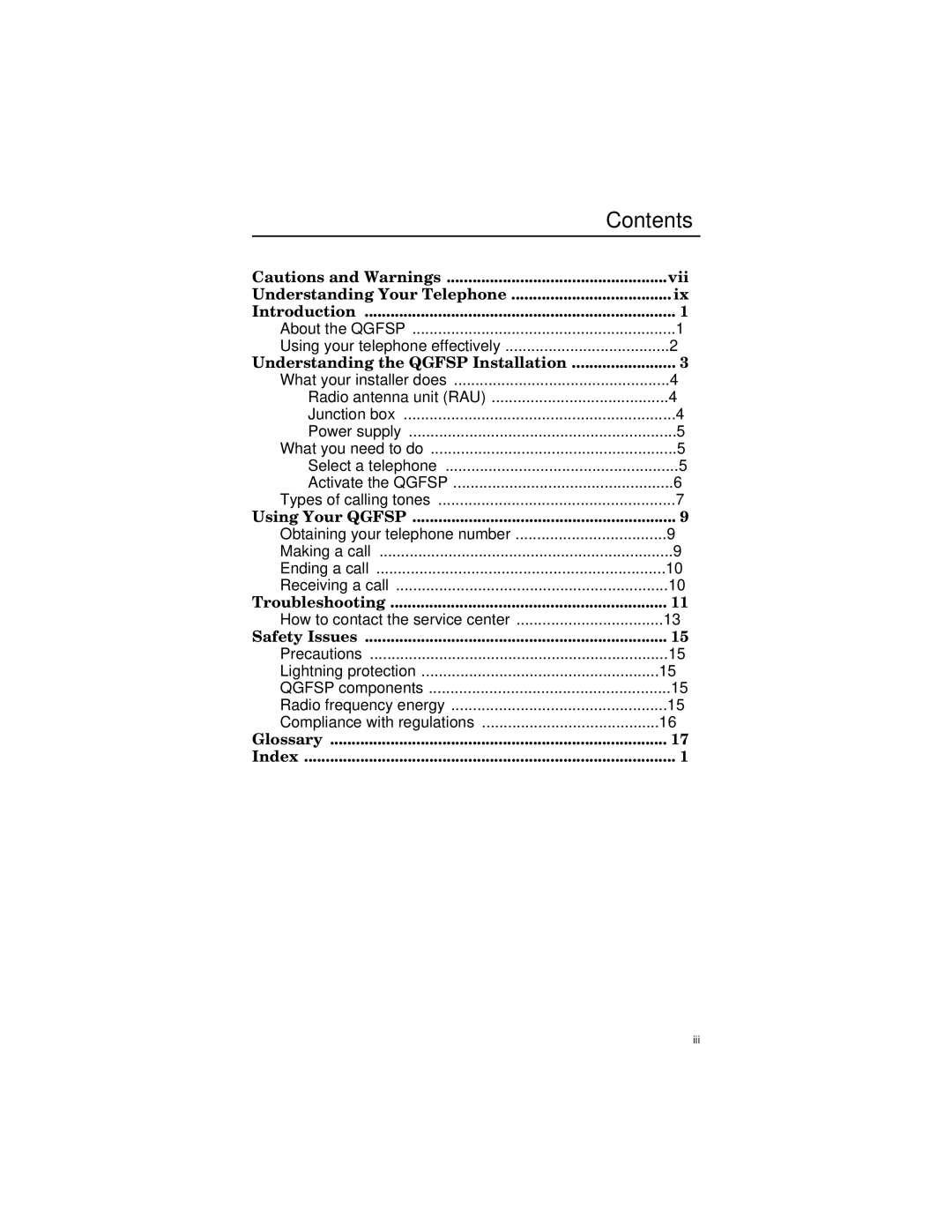 Qualcomm GSP-2800, GSP-2900 manual Contents 