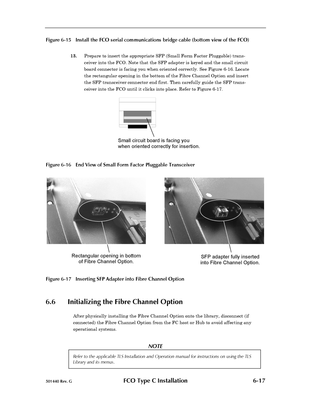 Qualstar 501440 Rev. G operation manual End View of Small Form Factor Pluggable Transceiver 