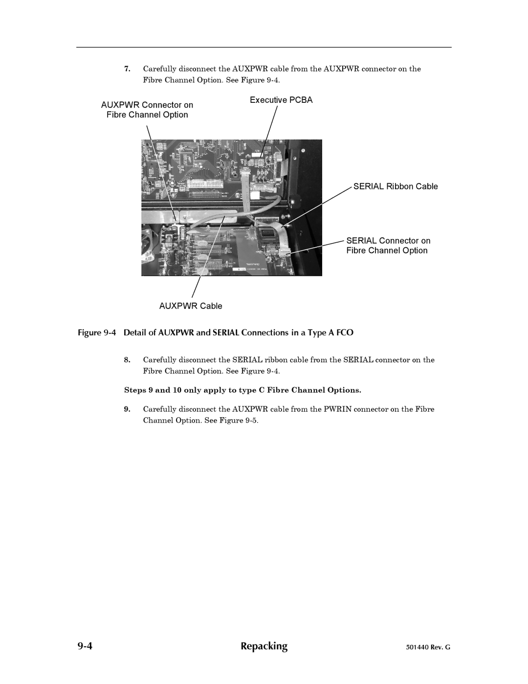 Qualstar 501440 Rev. G operation manual Detail of Auxpwr and Serial Connections in a Type a FCO 