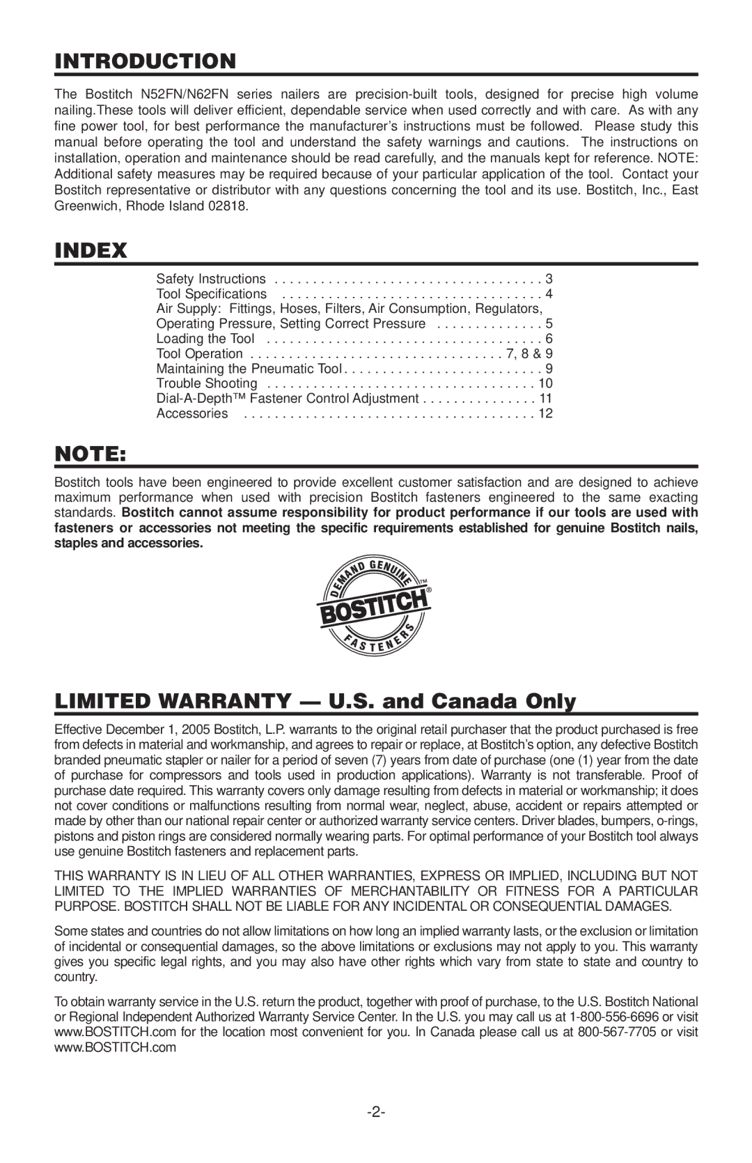 Quantaray N62FN, N52FN manual Introduction, Index 