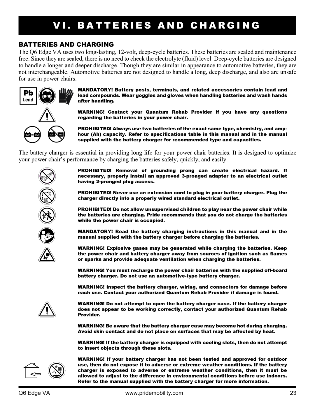 Quantum 06 edge va manual B a T T E R I E S a N D C H a R G I N G, Batteries and Charging 
