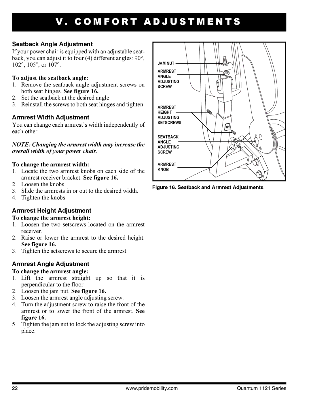 Quantum 1121 3MP Seatback Angle Adjustment, Armrest Width Adjustment, Armrest Height Adjustment, Armrest Angle Adjustment 