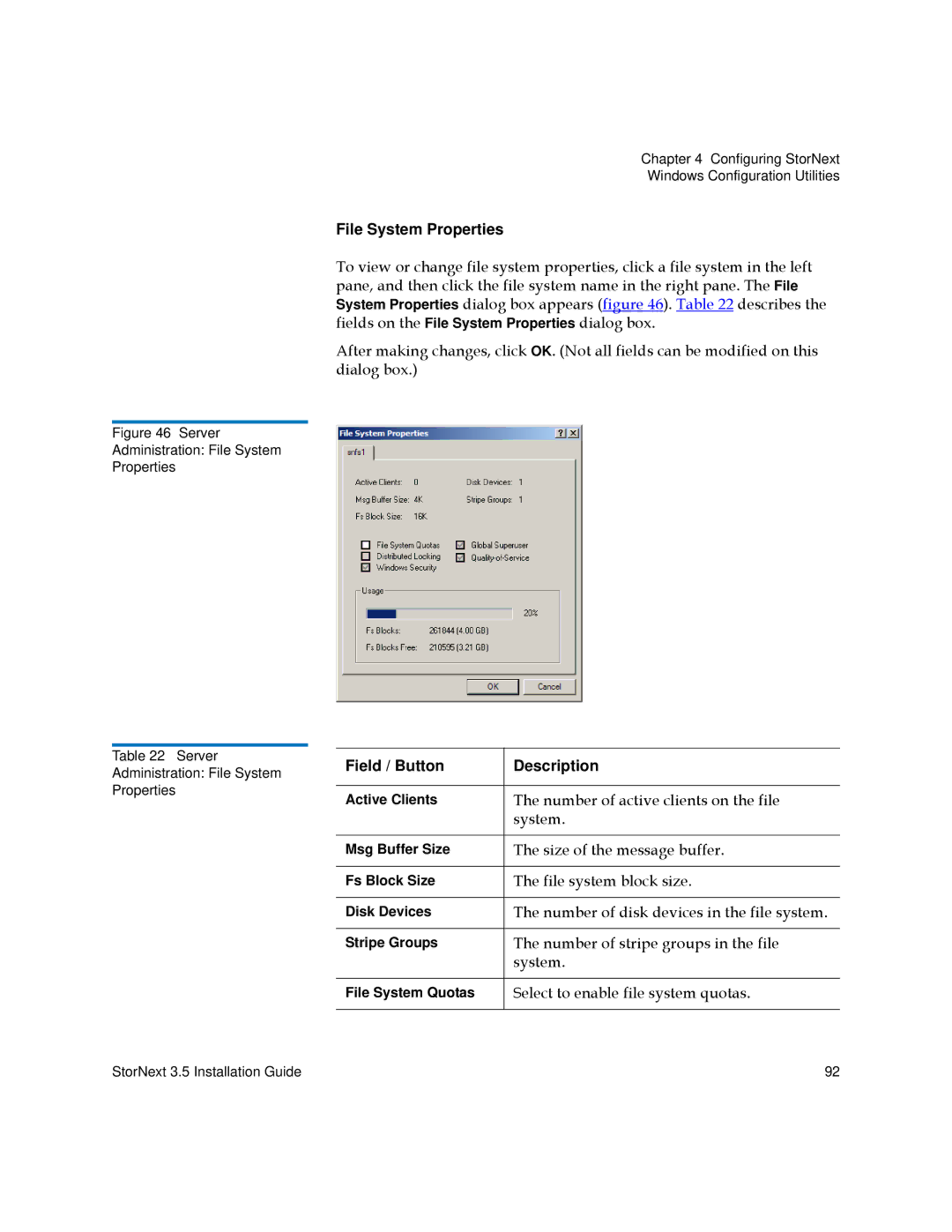 Quantum 3.5 manual File System Properties 