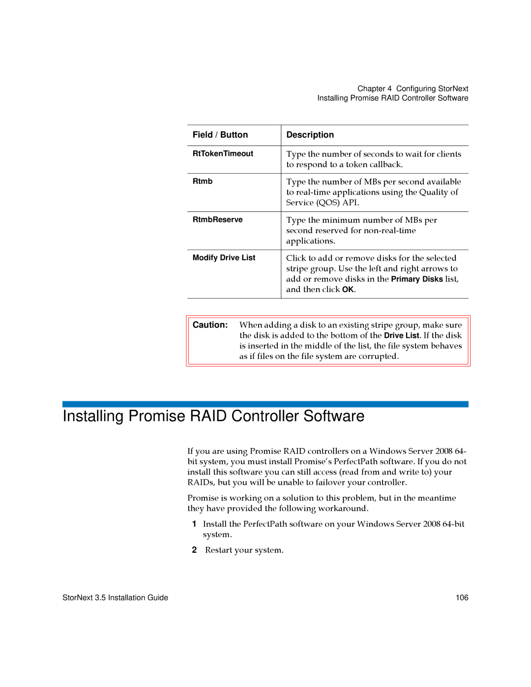 Quantum 3.5 manual Installing Promise RAID Controller Software 