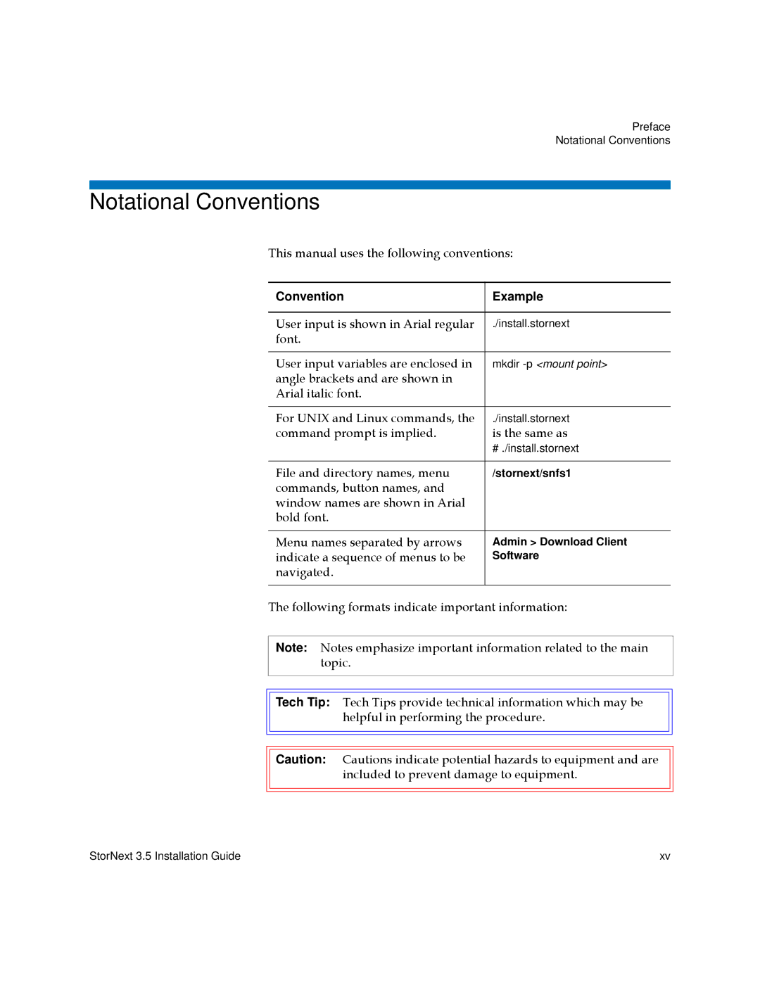 Quantum 3.5 manual Notational Conventions, Convention Example 