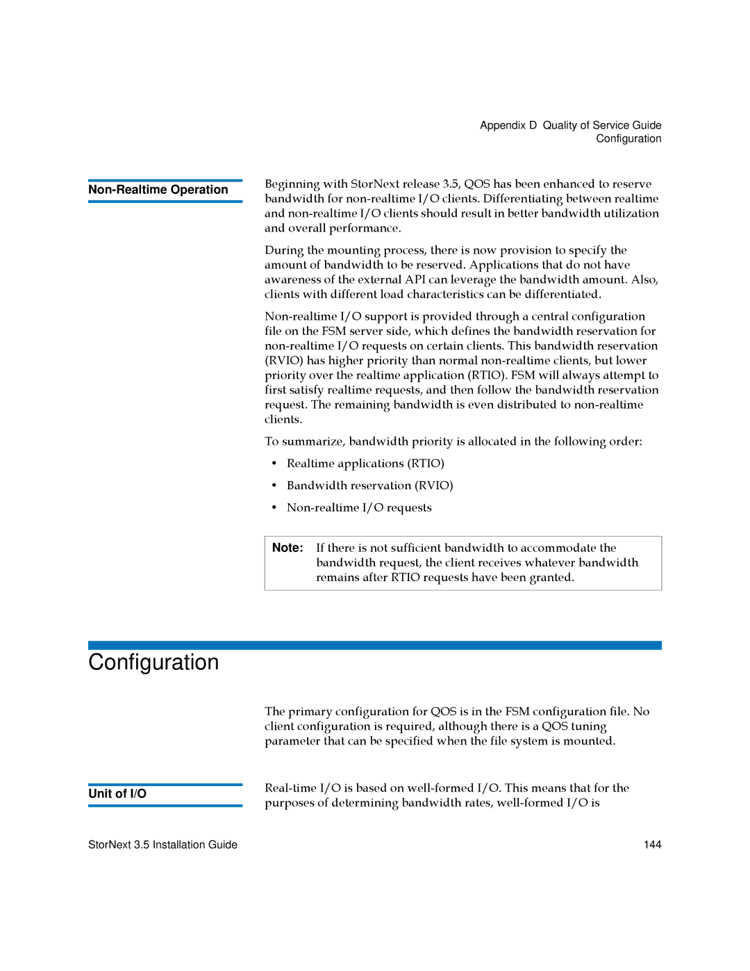 Quantum 3.5 manual Configuration, Non-Realtime Operation, Unit of I/O 