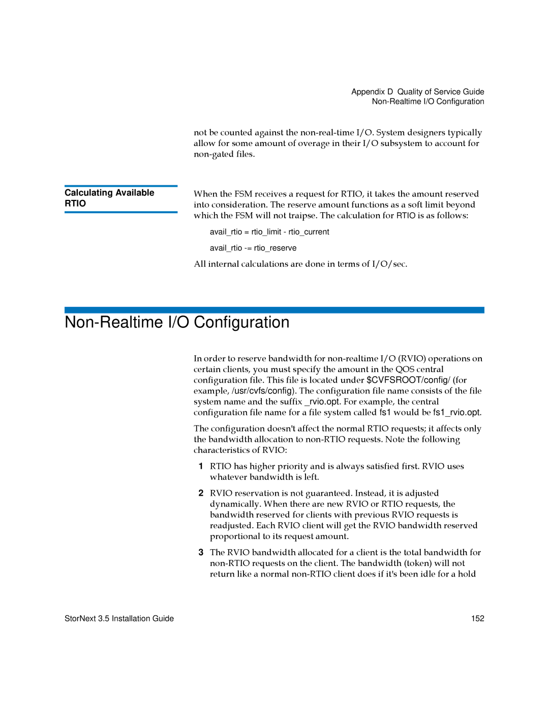 Quantum 3.5 Non-Realtime I/O Configuration, Calculating Available, All internal calculations are done in terms of I/O/sec 