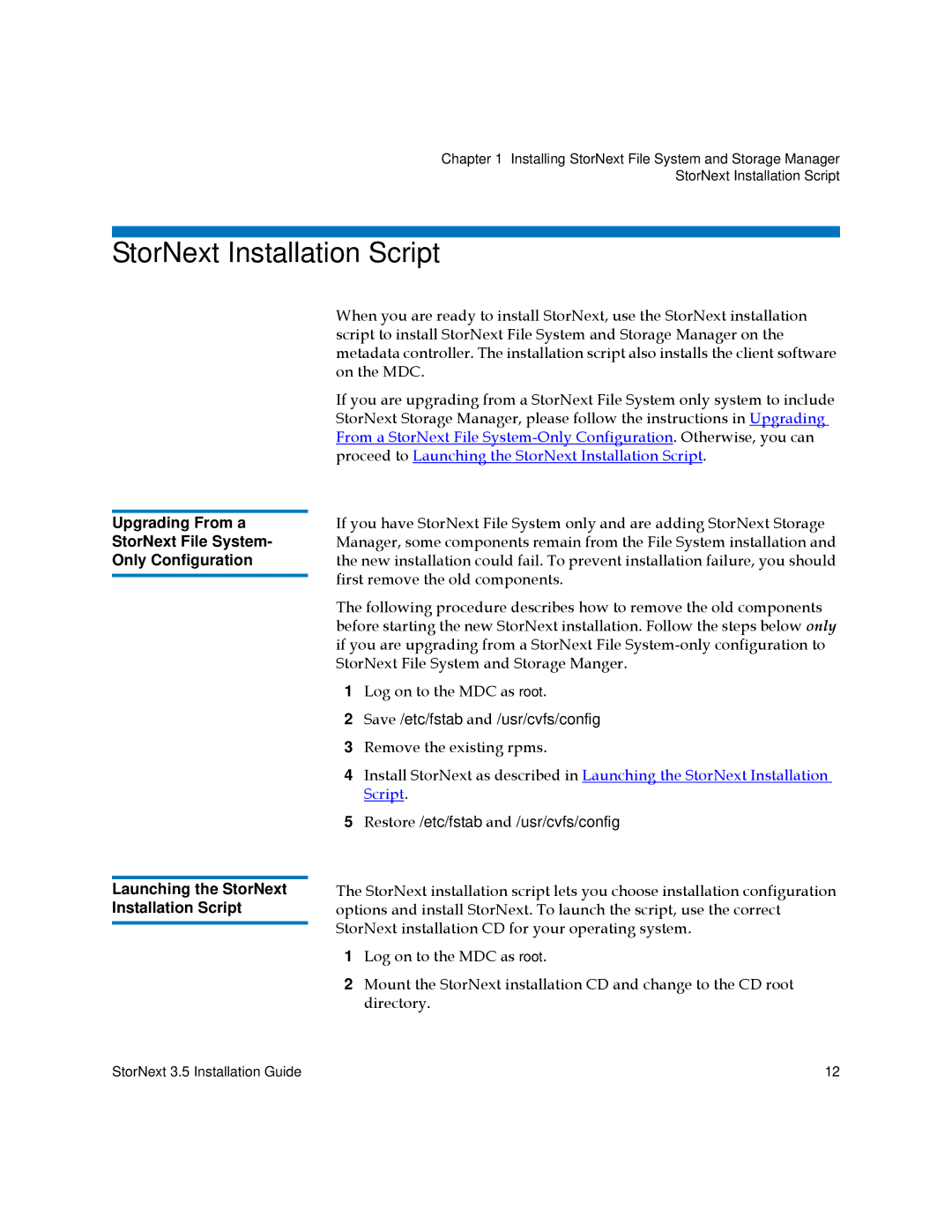 Quantum 3.5 manual StorNext Installation Script, Remove the existing rpms 