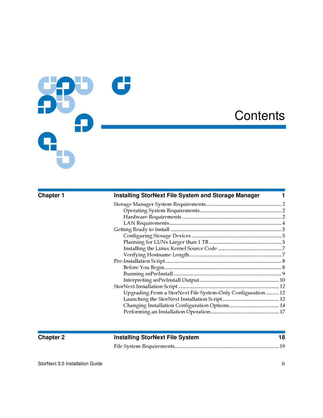 Quantum 3.5 manual Contents 