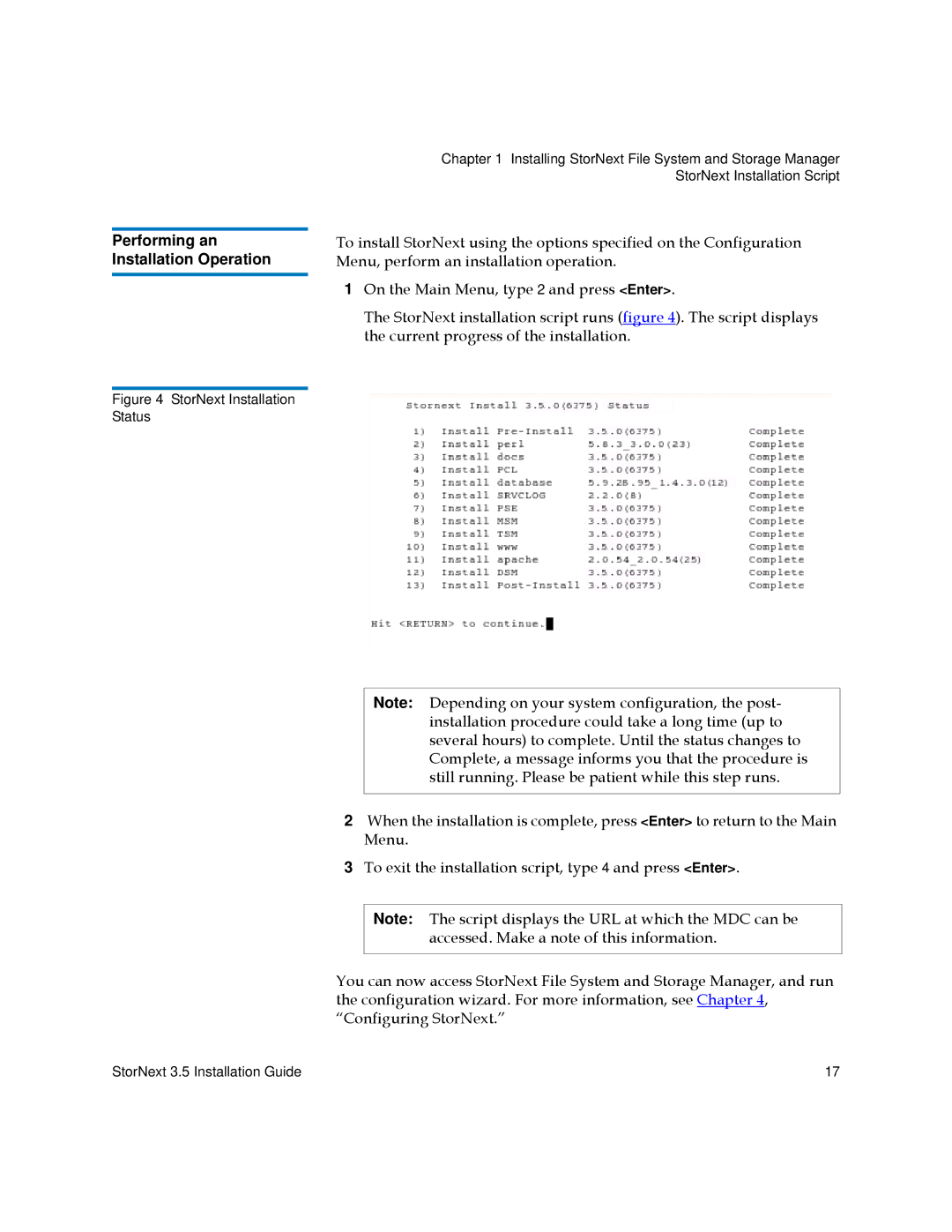 Quantum 3.5 manual Performing an Installation Operation 