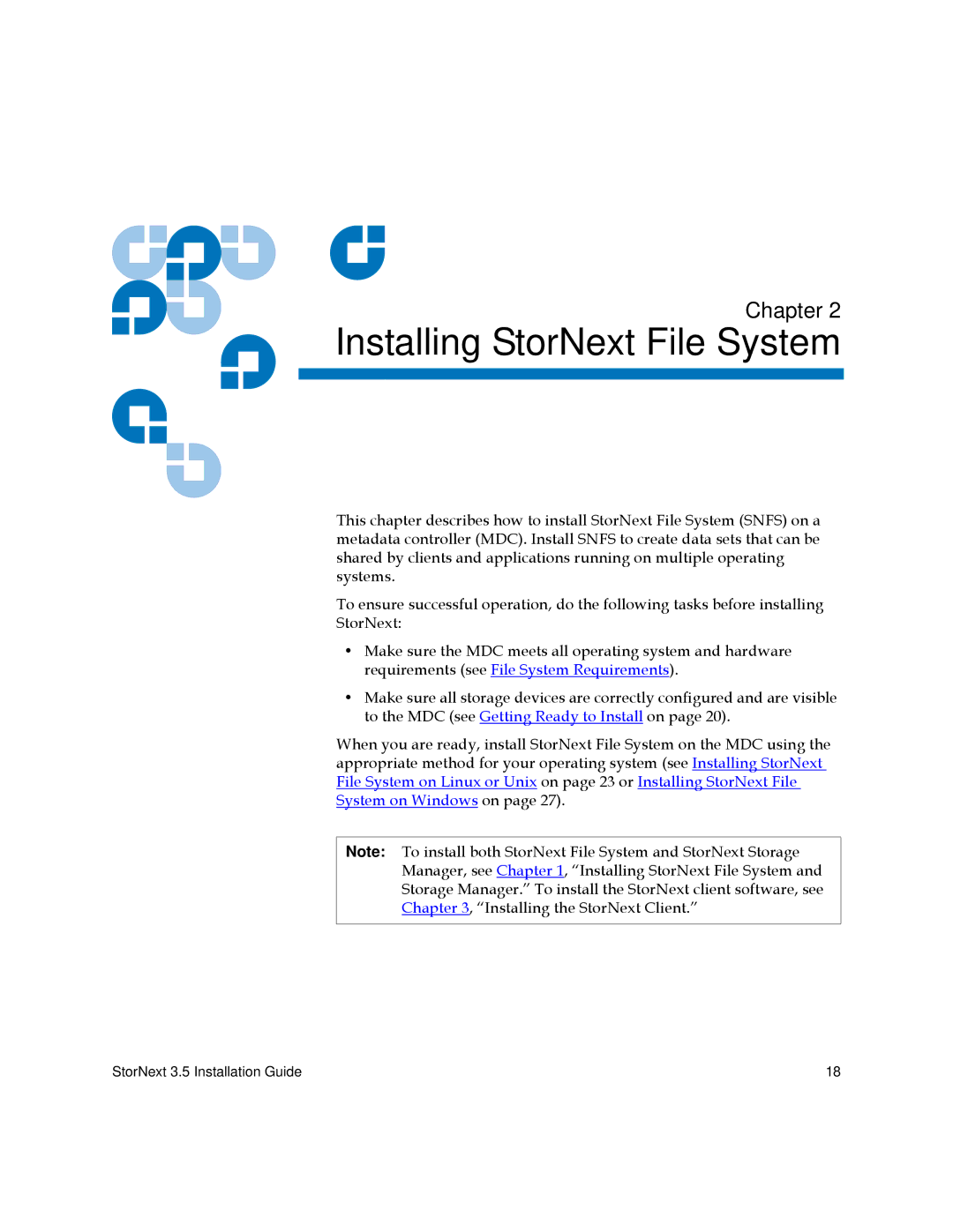 Quantum 3.5 manual 2Installing StorNext File System 