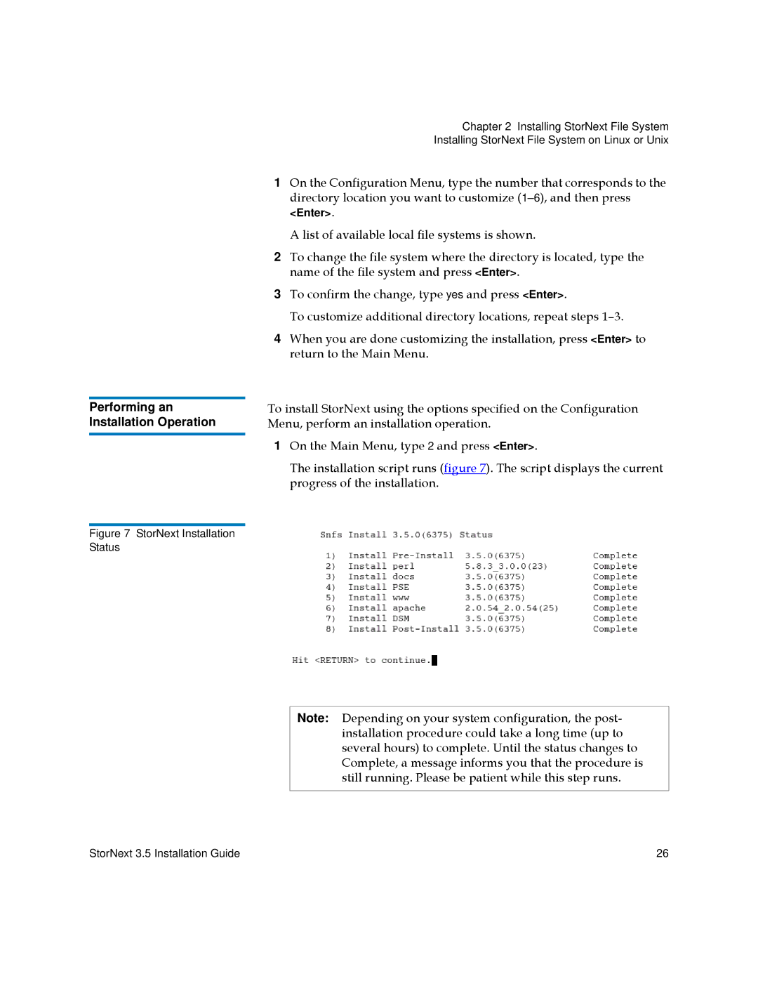 Quantum 3.5 manual Performing an Installation Operation 