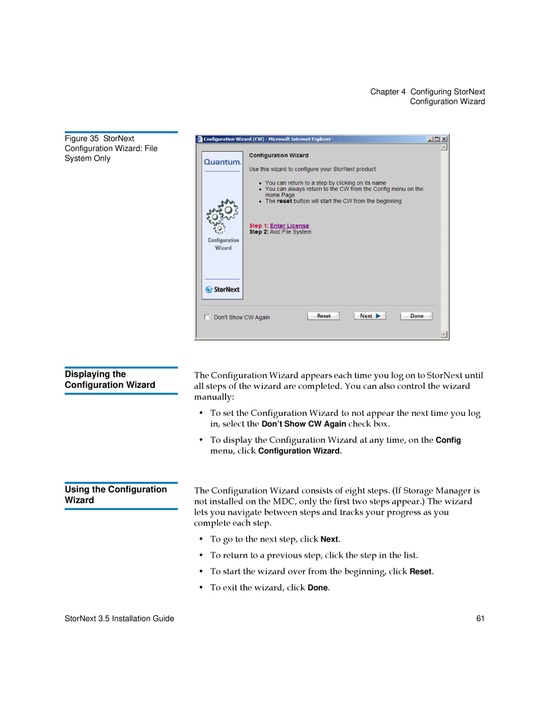 Quantum 3.5 manual StorNext Configuration Wizard File System Only 