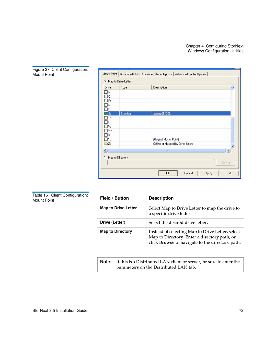 Quantum 3.5 manual Select Map to Drive Letter to map the drive to, Specific drive letter, Select the desired drive letter 