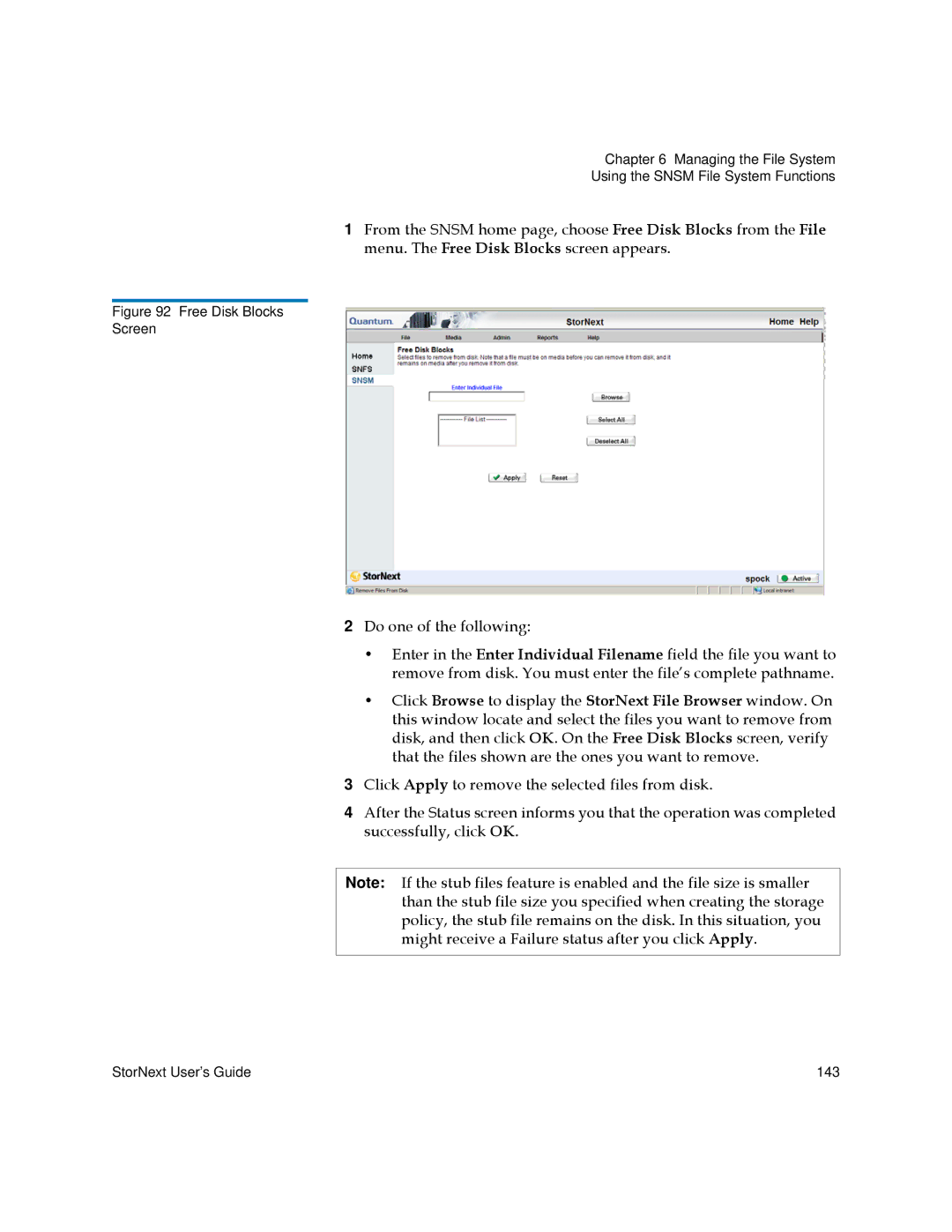 Quantum 3.5.1 manual Free Disk Blocks Screen 