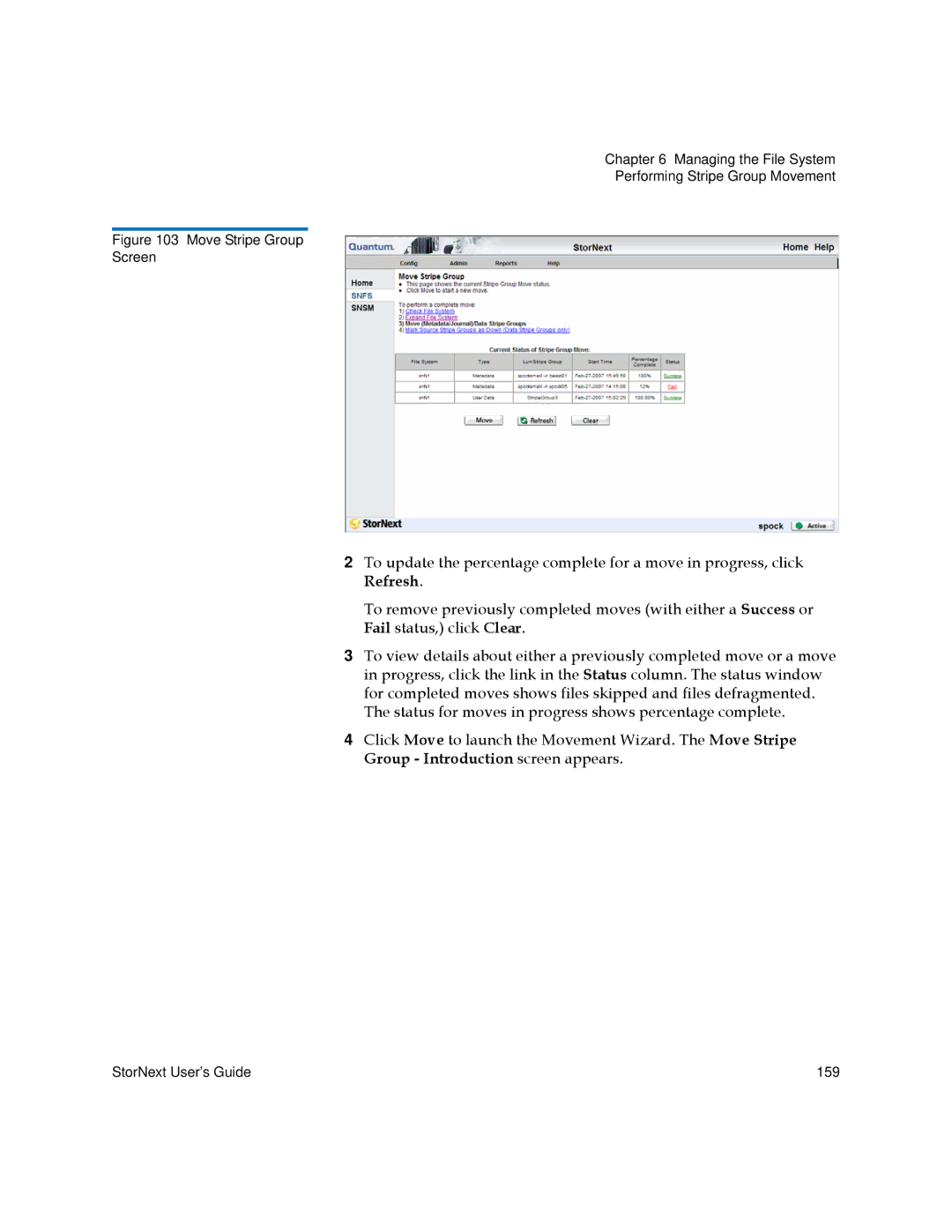 Quantum 3.5.1 manual Move Stripe Group Screen 