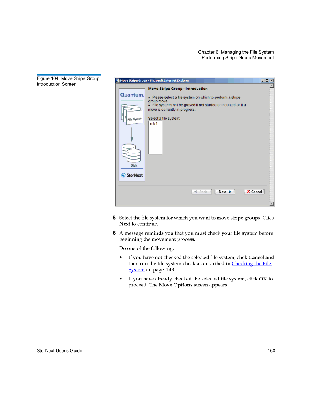 Quantum 3.5.1 manual Move Stripe Group Introduction Screen 