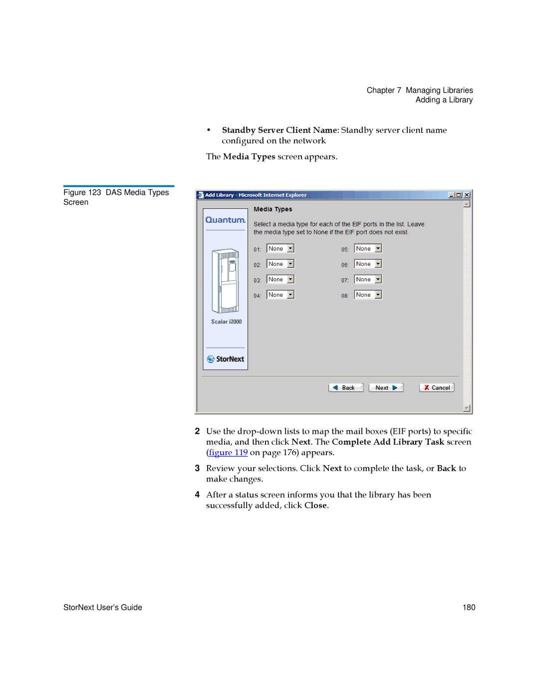 Quantum 3.5.1 manual DAS Media Types Screen 