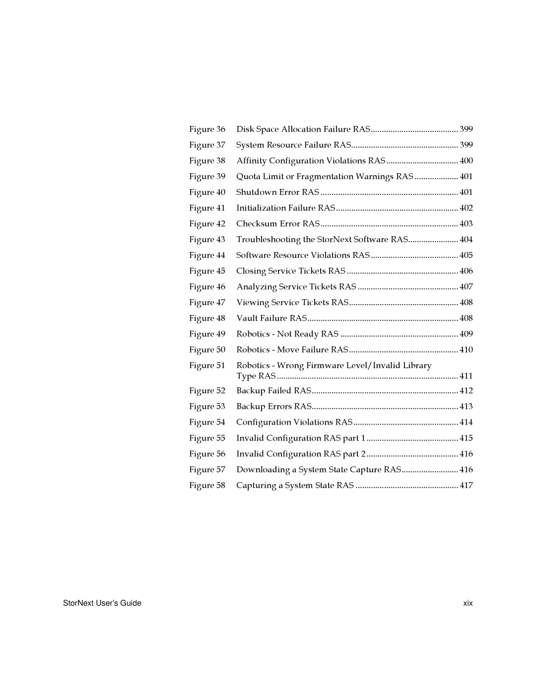 Quantum 3.5.1 manual Disk Space Allocation Failure RAS 399 