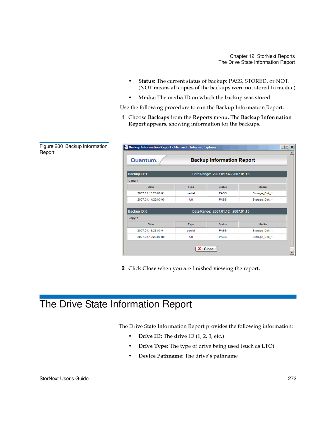 Quantum 3.5.1 manual Drive State Information Report 