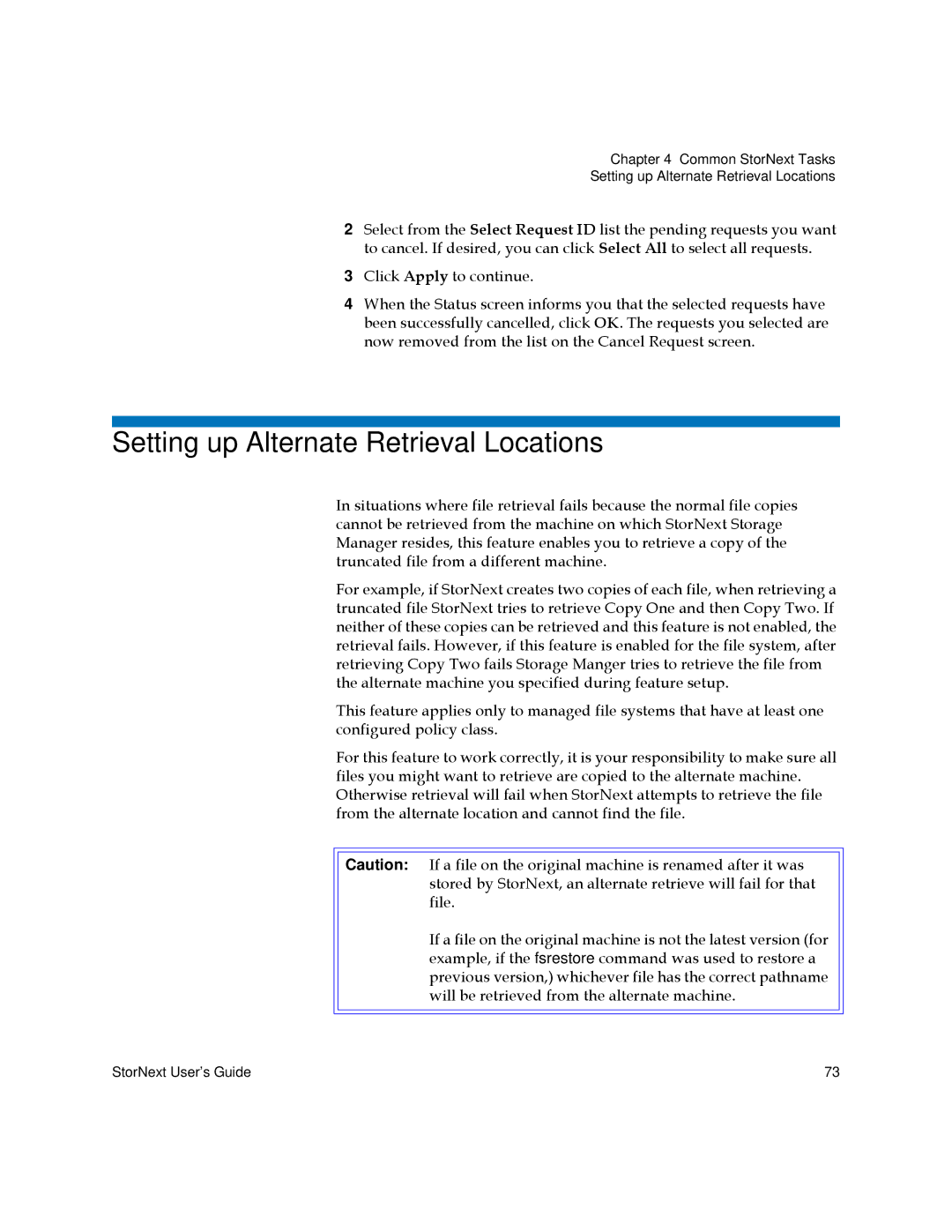 Quantum 3.5.1 manual Setting up Alternate Retrieval Locations 