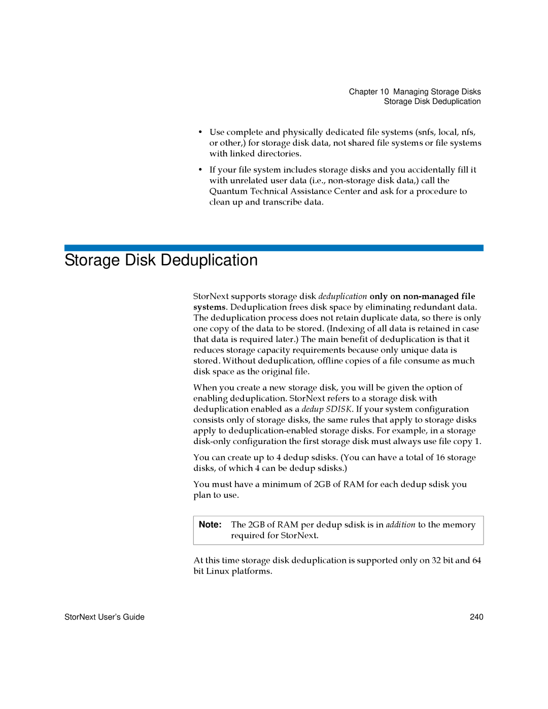 Quantum 3.5.2 manual Storage Disk Deduplication 