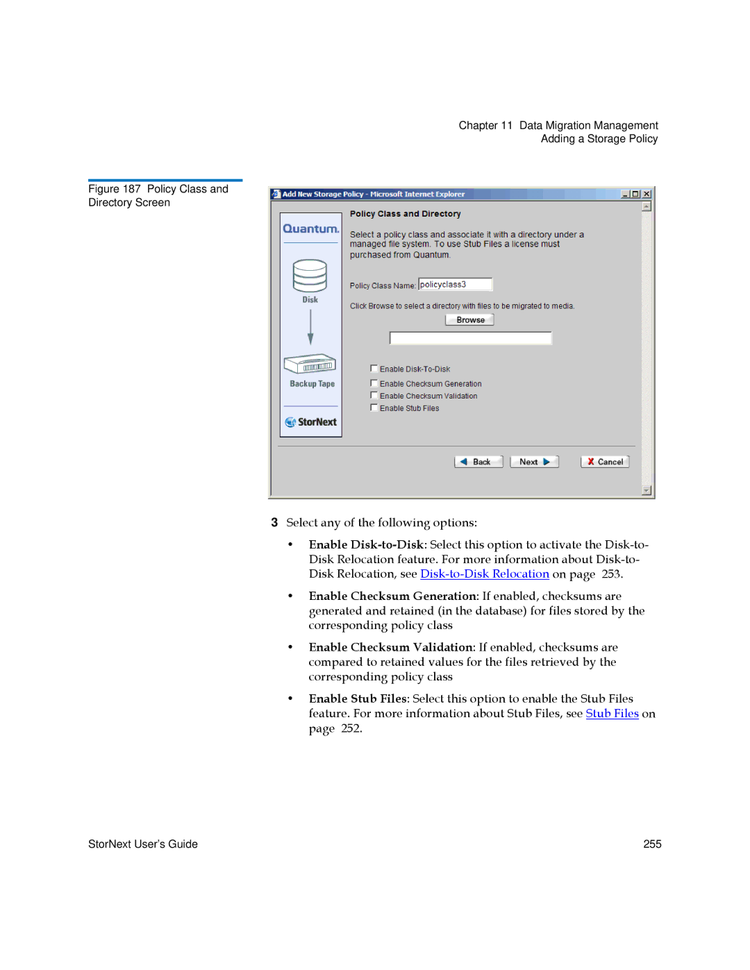 Quantum 3.5.2 manual Policy Class Directory Screen 