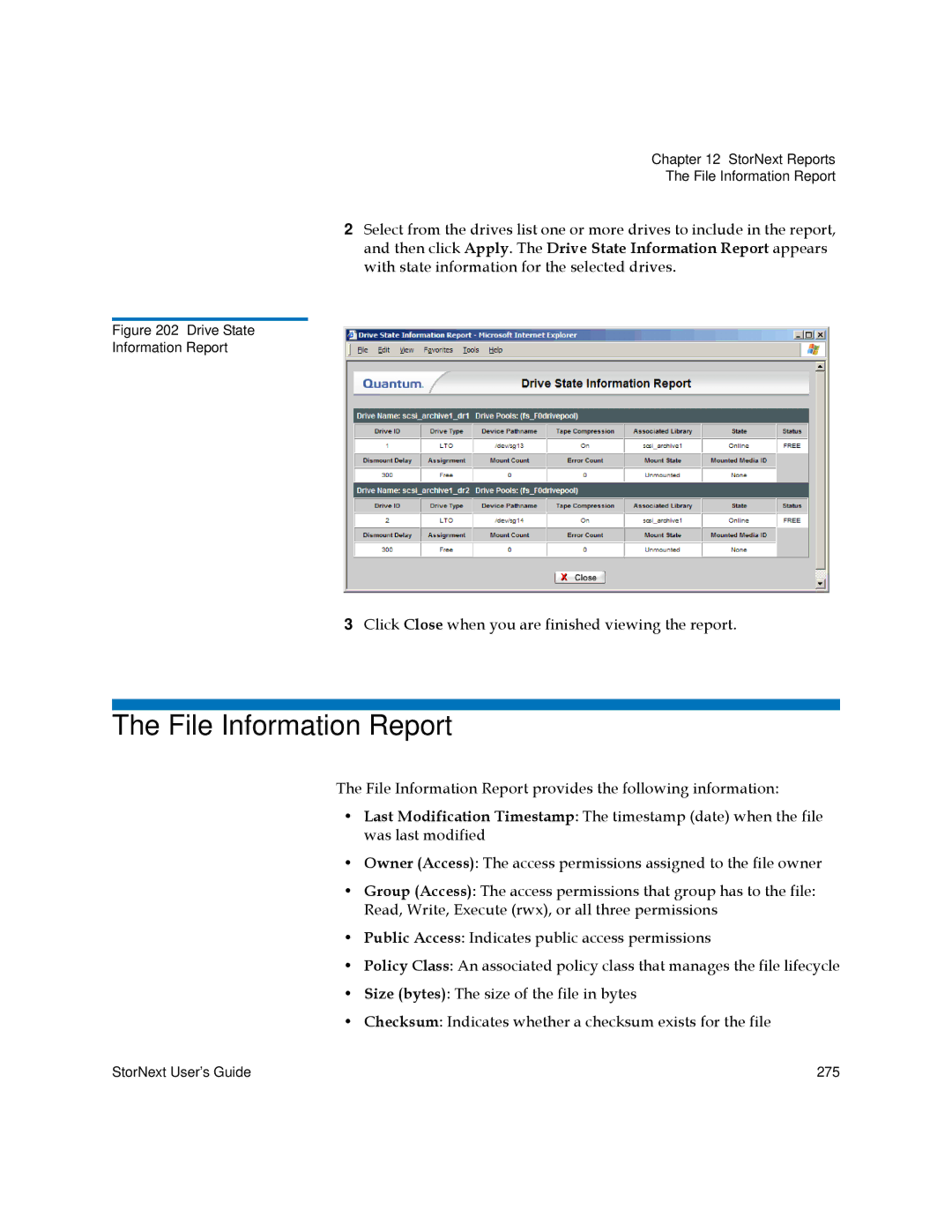 Quantum 3.5.2 manual File Information Report 