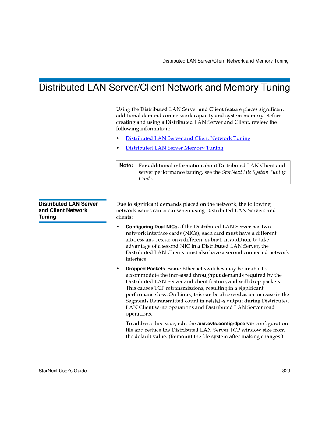 Quantum 3.5.2 manual Distributed LAN Server/Client Network and Memory Tuning 