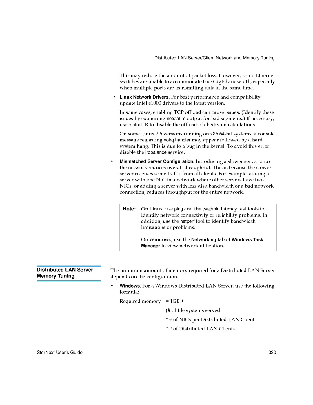 Quantum 3.5.2 manual Distributed LAN Server Memory Tuning 