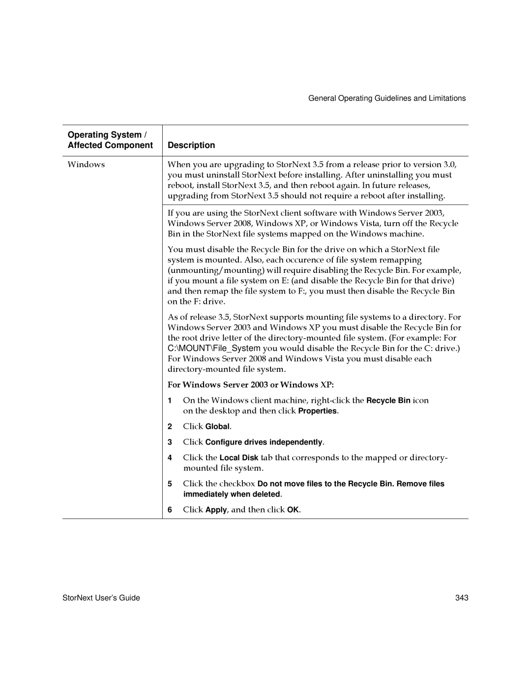 Quantum 3.5.2 manual For Windows Server 2003 or Windows XP, Mounted file system 