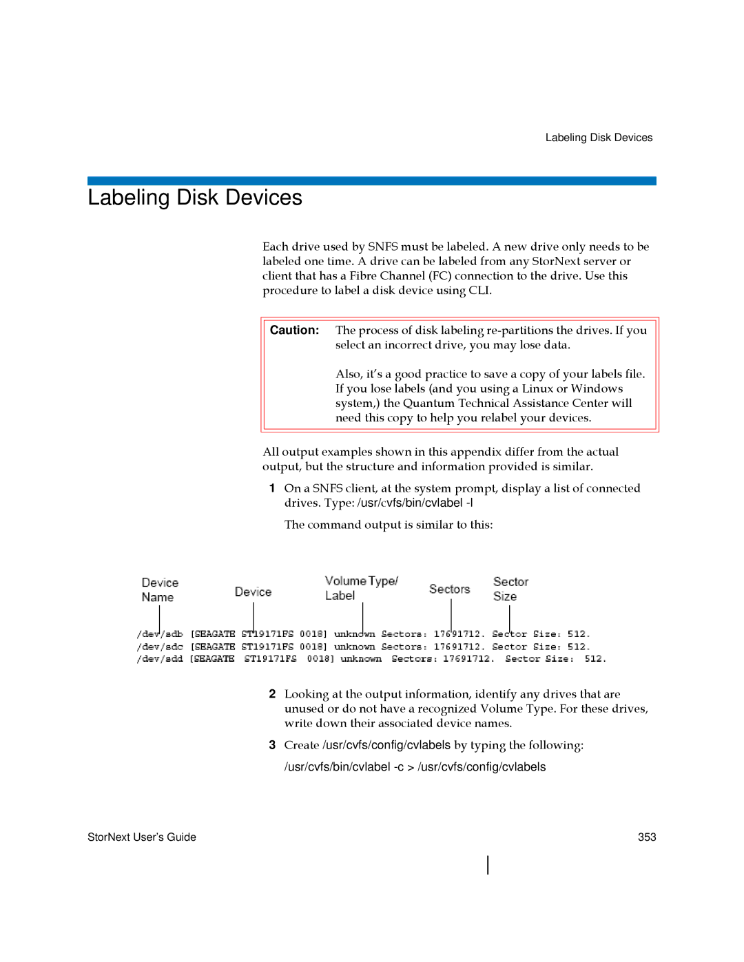 Quantum 3.5.2 manual Labeling Disk Devices 