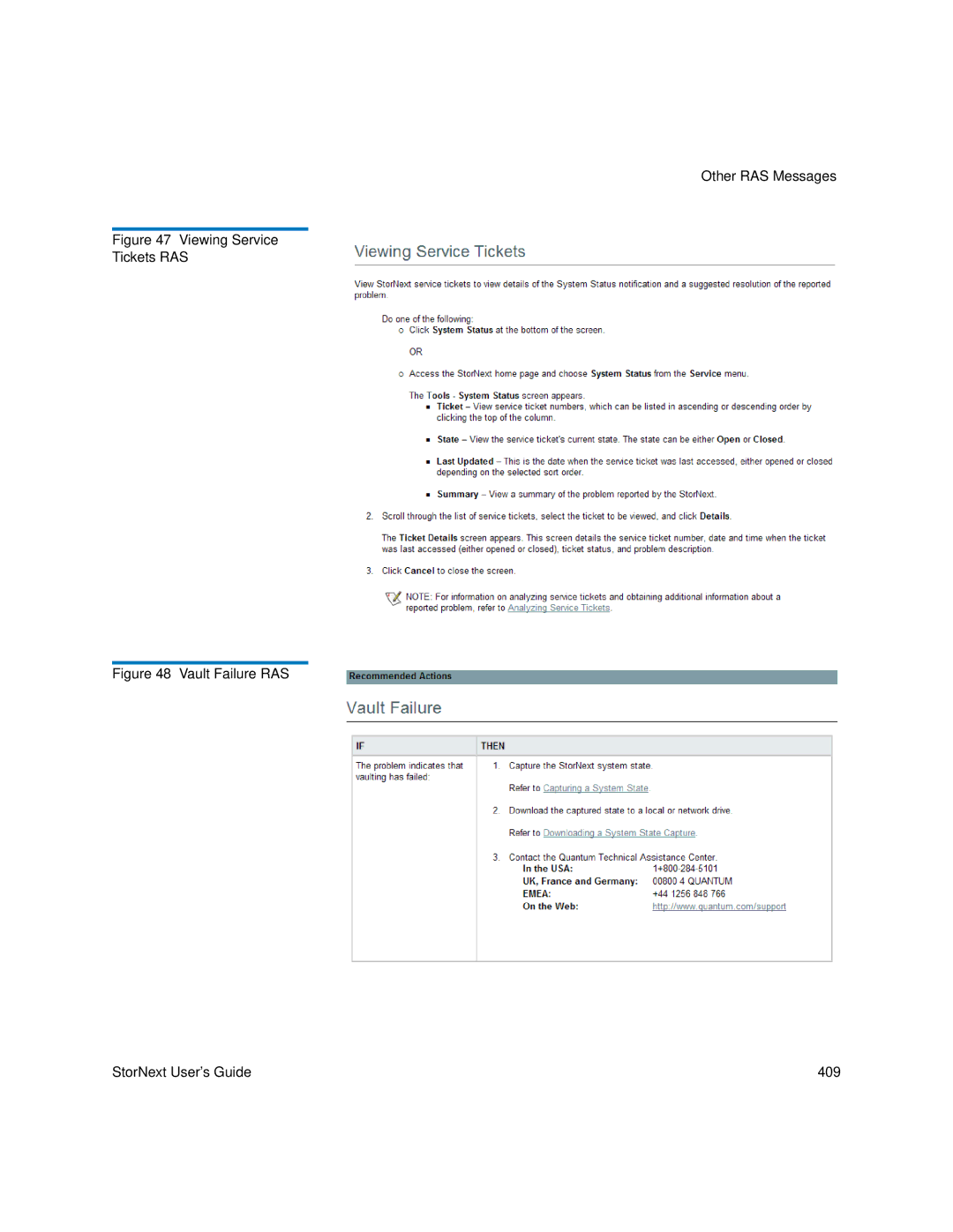 Quantum 3.5.2 manual Viewing Service Tickets RAS 