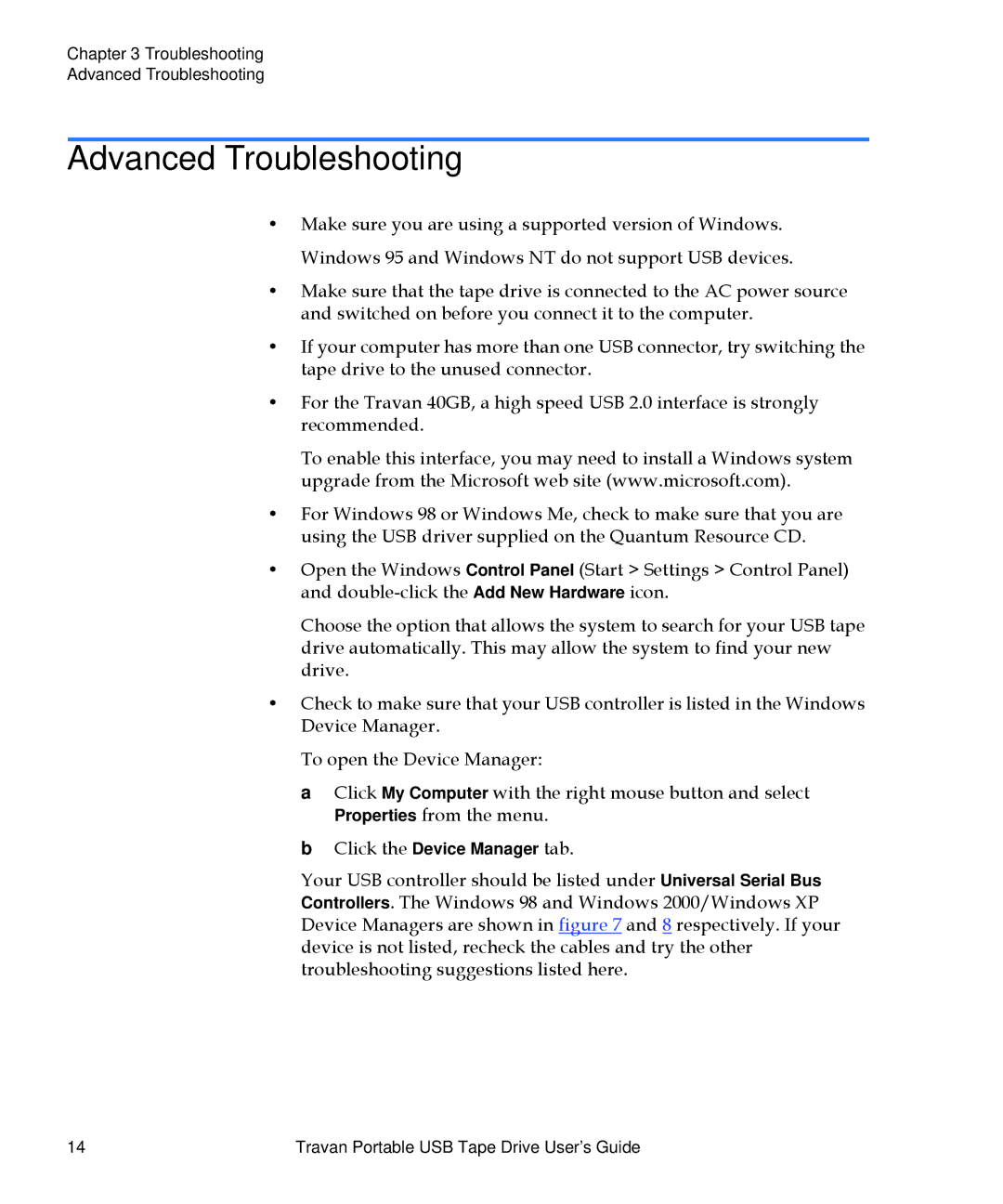 Quantum 50002767 manual Advanced Troubleshooting 