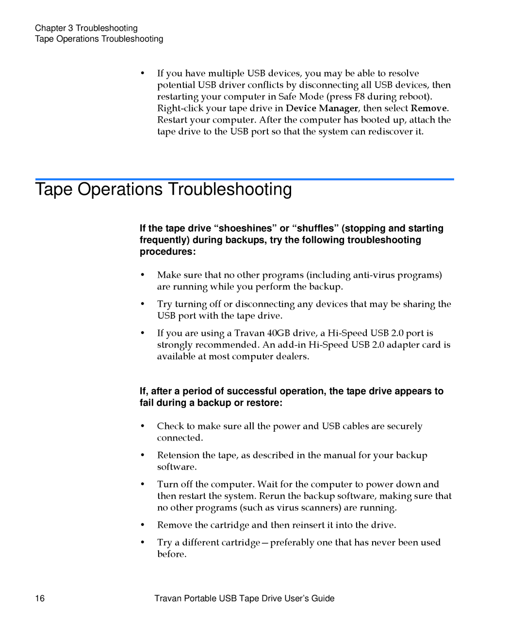 Quantum 50002767 manual Tape Operations Troubleshooting 