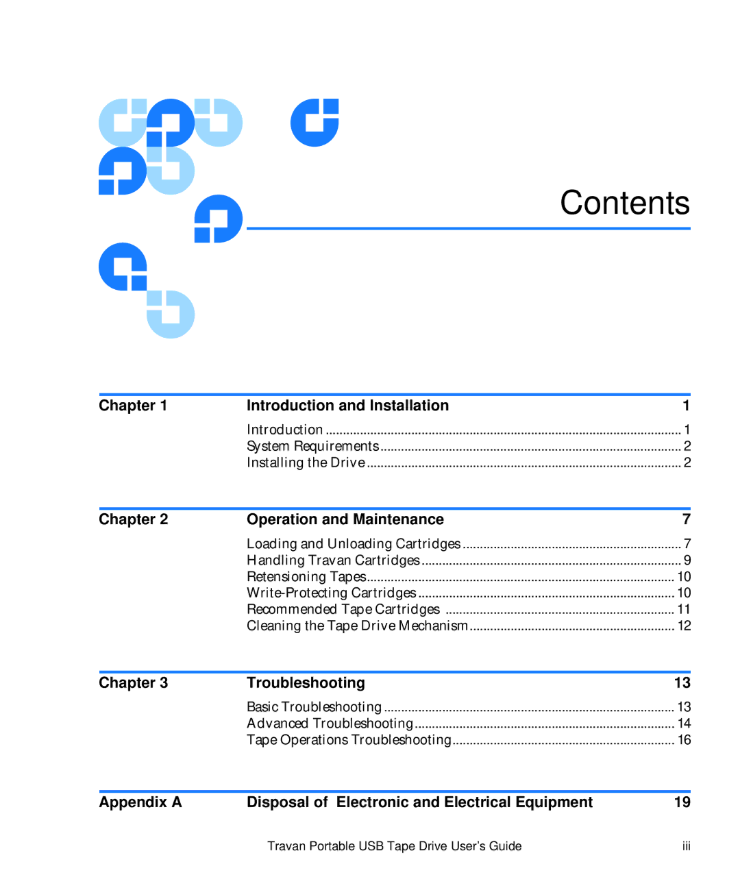 Quantum 50002767 manual Contents 