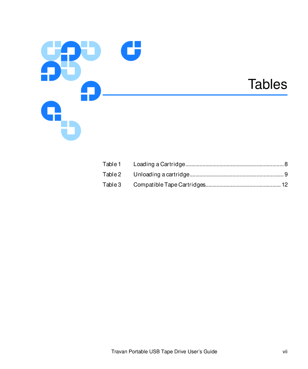 Quantum 50002767 manual Tables 