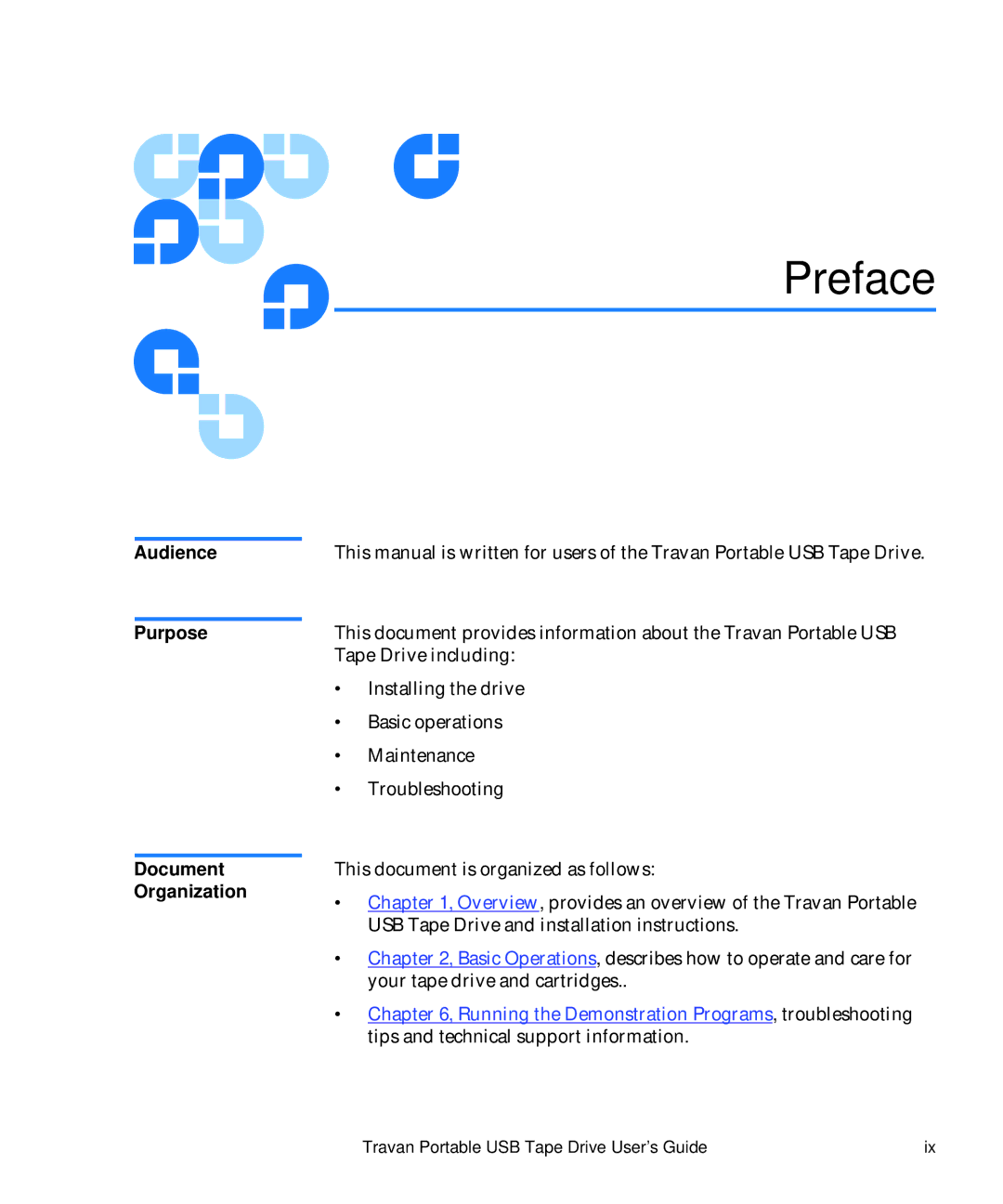 Quantum 50002767 manual Preface, Audience Purpose Document Organization 