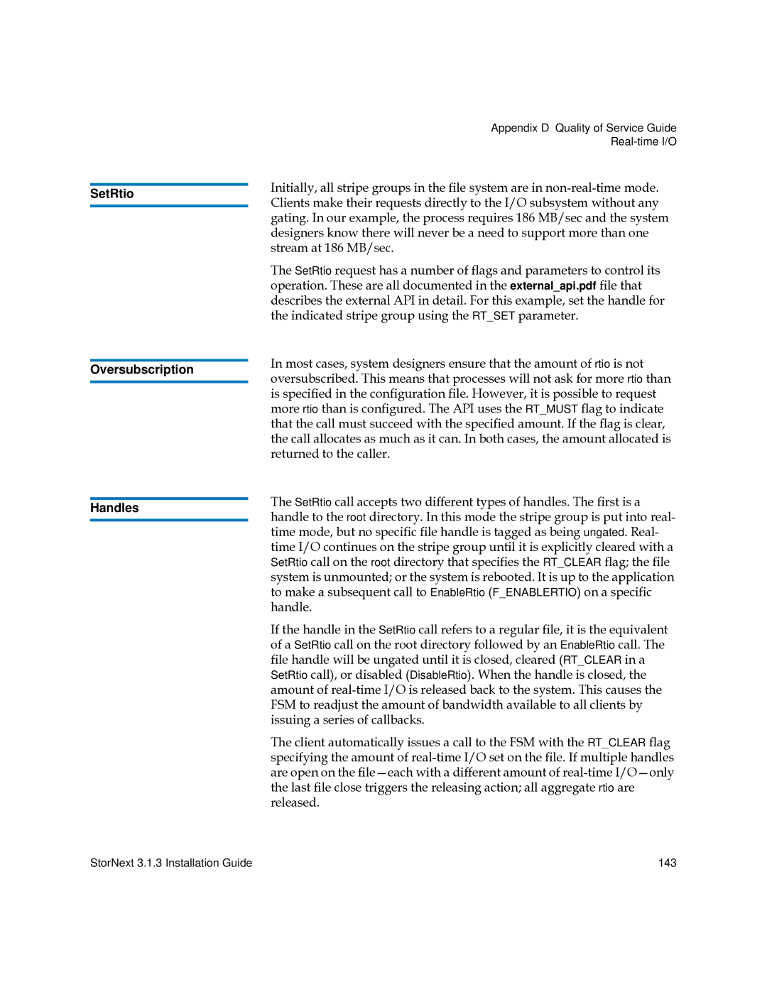 Quantum 6-00360-15 manual SetRtio Oversubscription Handles 