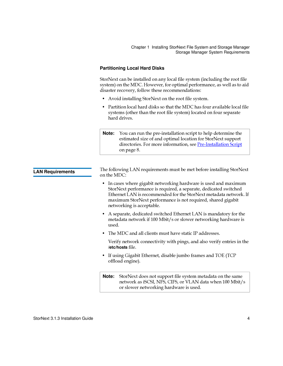 Quantum 6-00360-15 manual Partitioning Local Hard Disks, LAN Requirements 