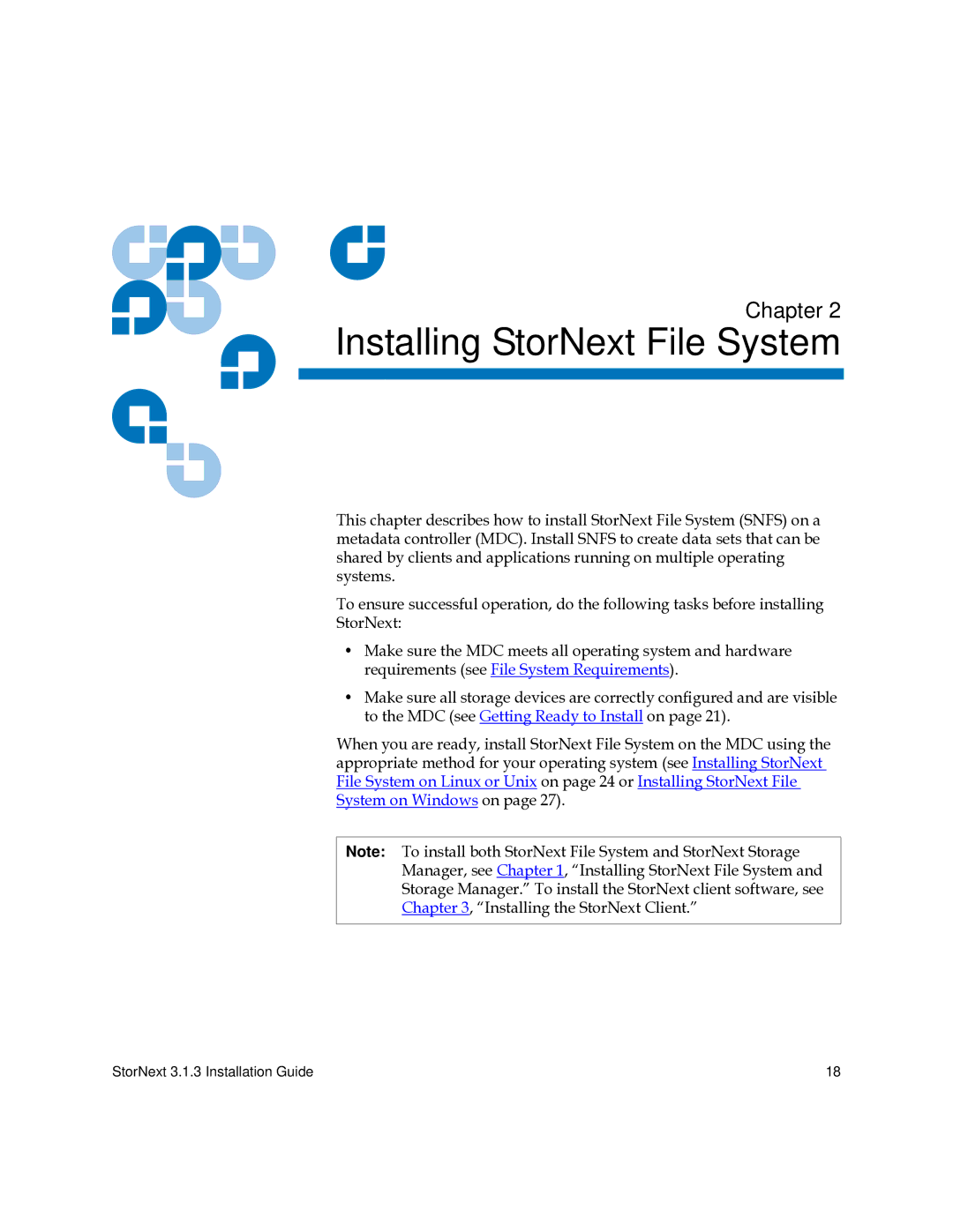 Quantum 6-00360-15 manual 2Installing StorNext File System 