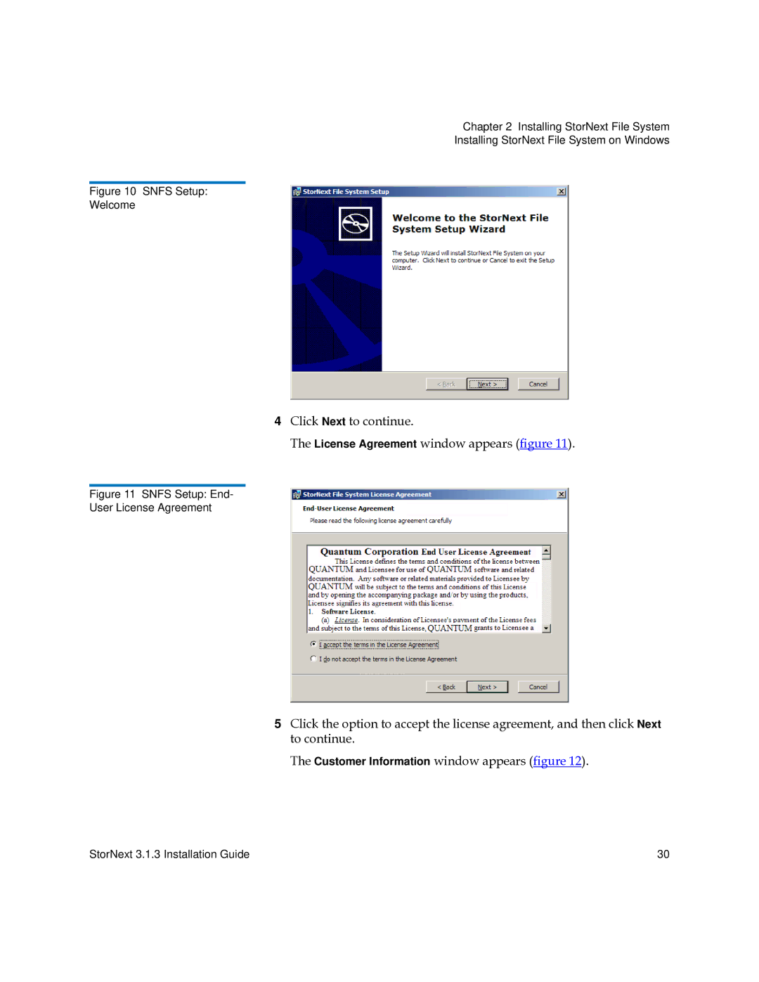 Quantum 6-00360-15 manual Snfs Setup Welcome 