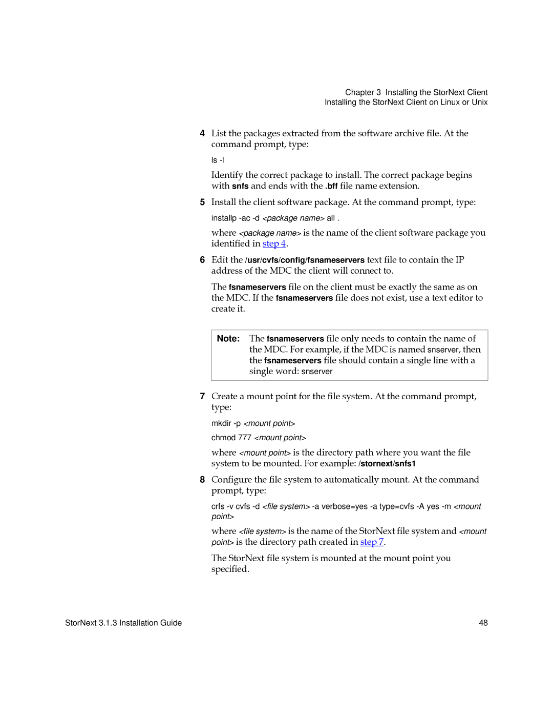 Quantum 6-00360-15 manual Mkdir -pmount point chmod 777 mount point 